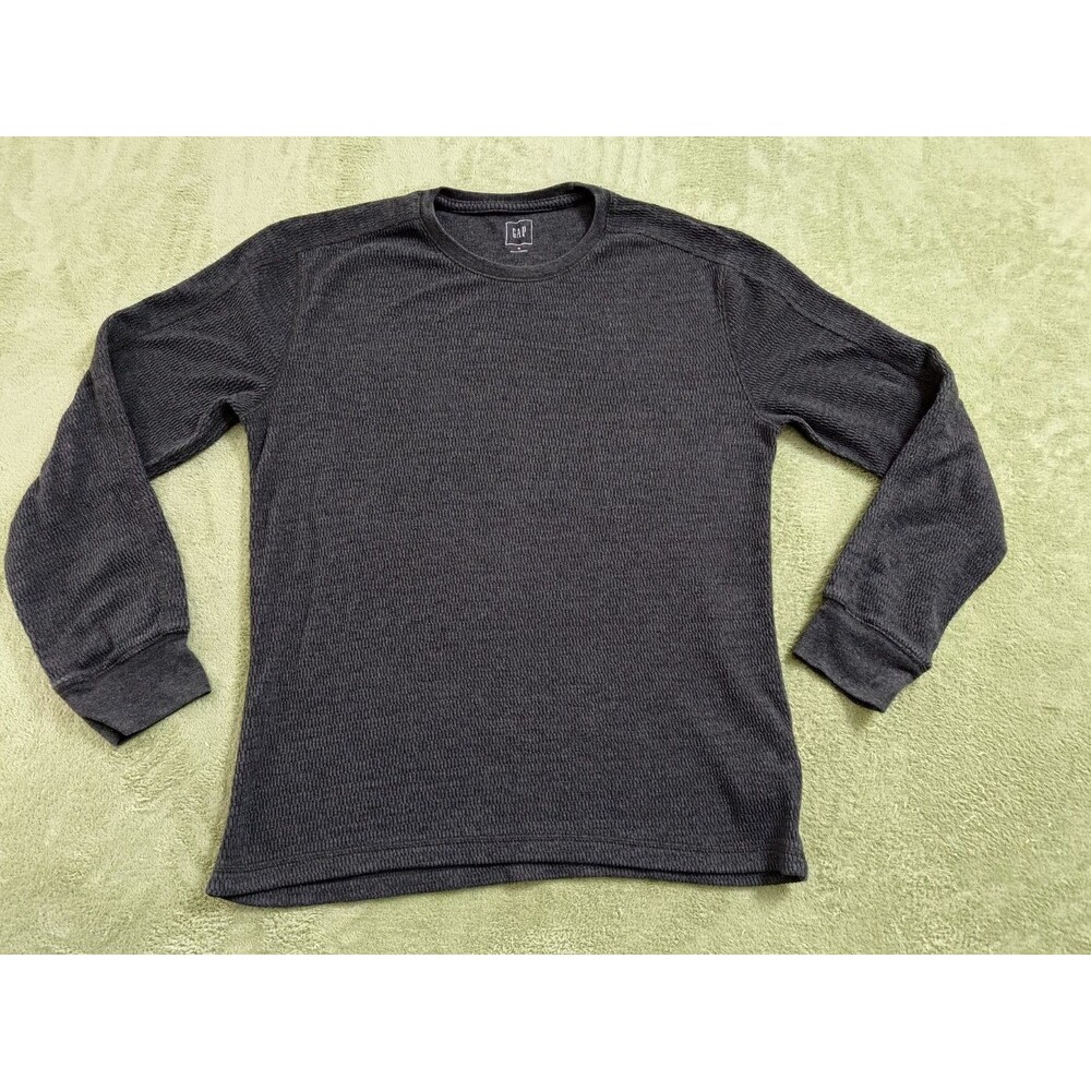 Gap Mens Long Sleeve Sweater Dark Gray Crew Neck Lightweight  SweatShirt  Medium